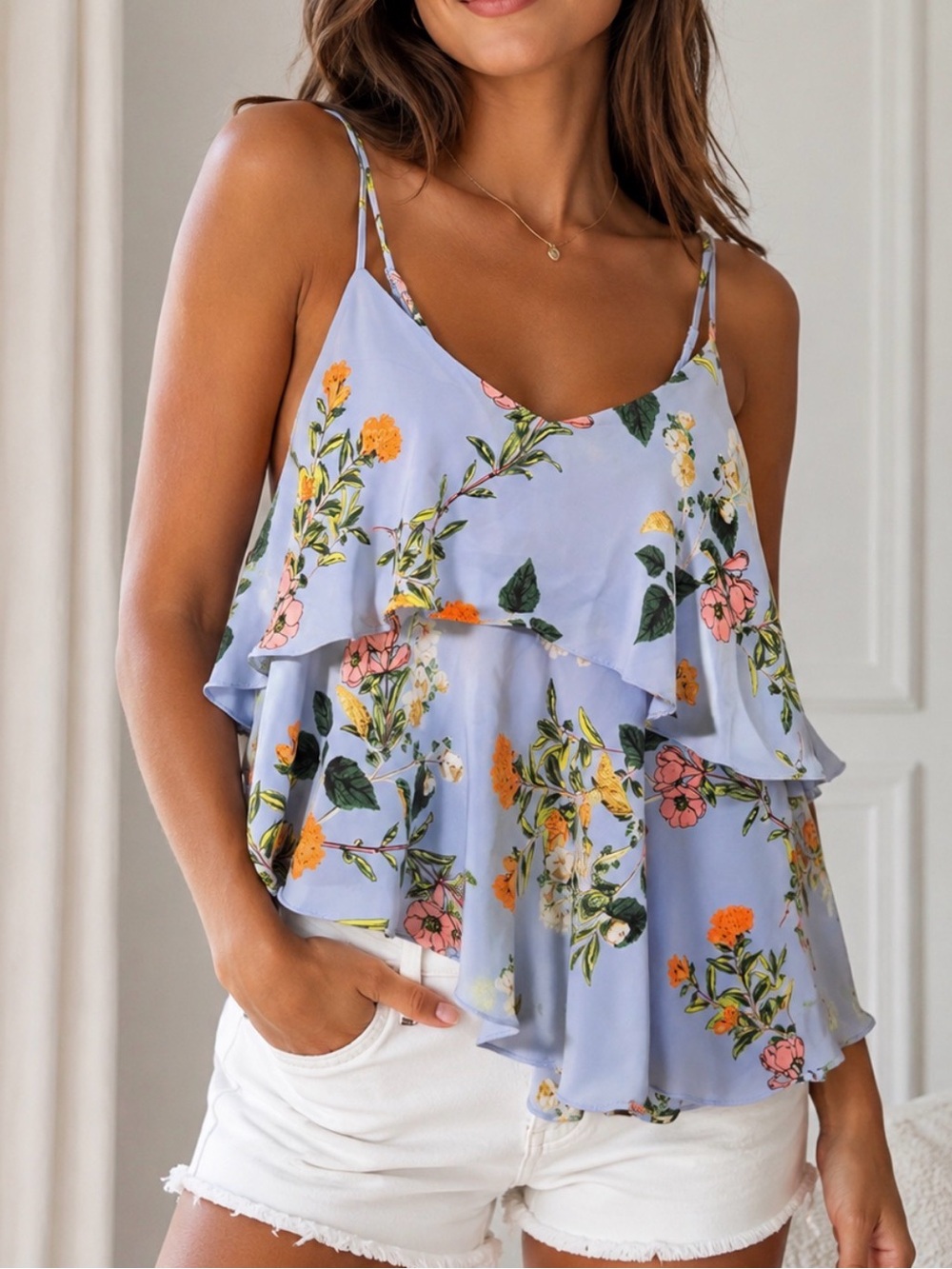 Parker Floral Ruffle Cami